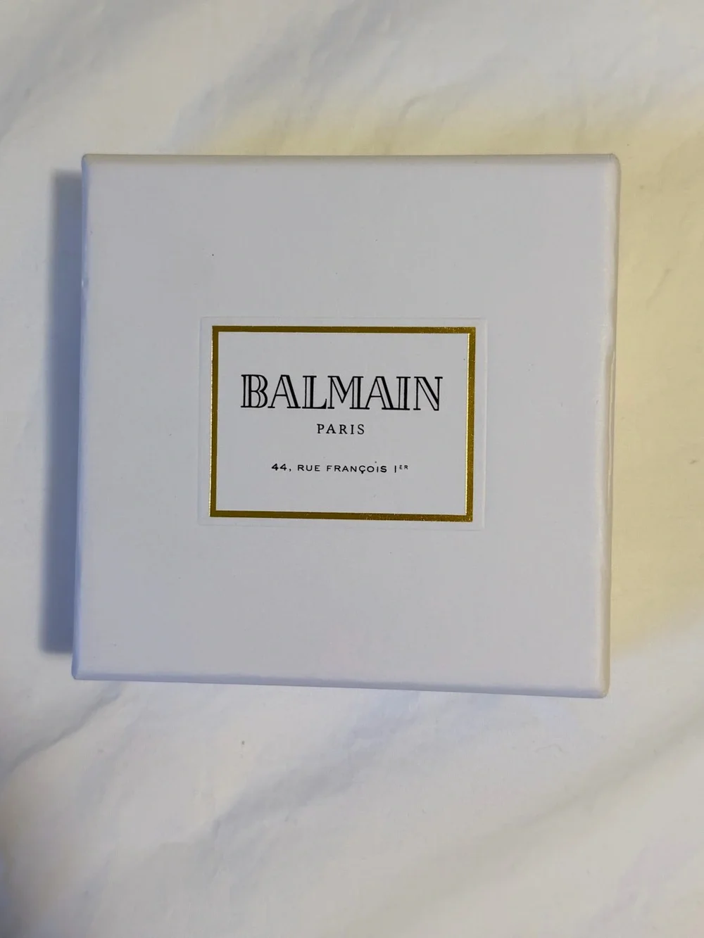 NIB Balmain Black Leather Slim Card Case with Gold Logo
